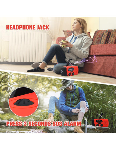 Radio Meteorológica de Emergencia LUOZROLL Solar con Cargador 2000mAh