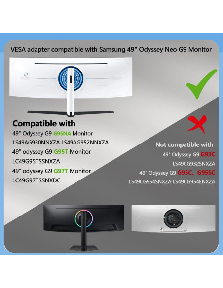 Adaptador de Montaje en Pared Tjweiqing para Monitor Curvo 49"