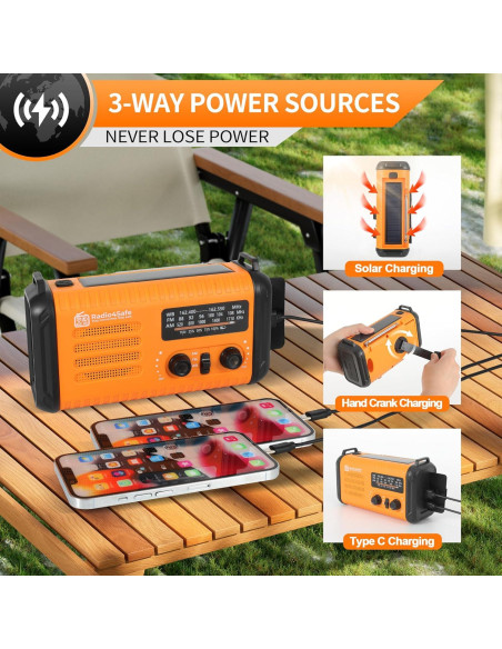 Radio de Emergencia Solar 20000mAh ikidsislands Naranja
