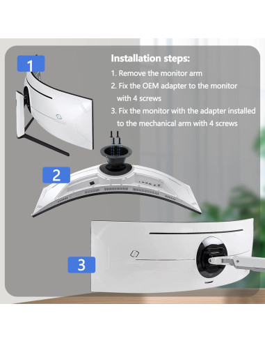 Adaptador de Montaje en Pared Tjweiqing para Monitor Curvo 49"
