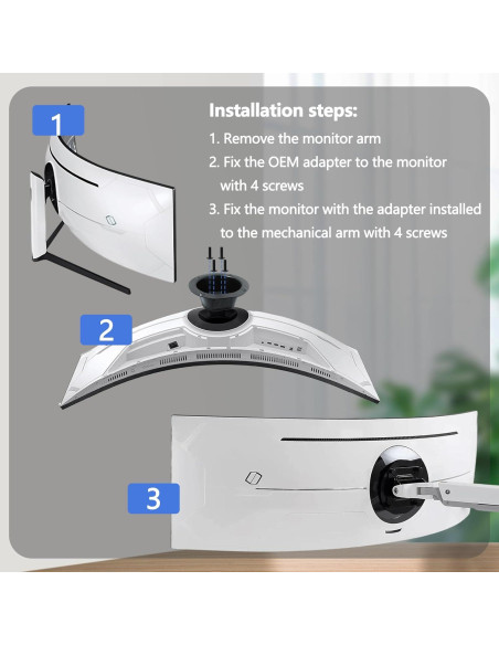 Adaptador de Montaje en Pared Tjweiqing para Monitor Curvo 49"