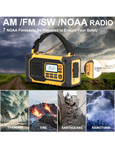 Radio Meteorológica de Emergencia SIYEGK con Manivela 10000mAh