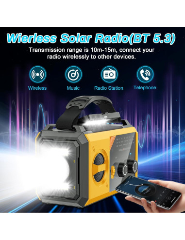 Radio Meteorológica de Emergencia BAYTWA 20000mAh Solar Inalámbrica