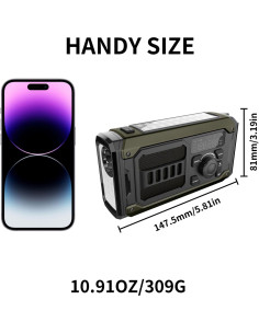 Radio de Emergencia WARSUN 229 Solar y Manivela AM FM 2