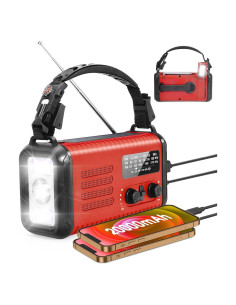 Radio Solar de Emergencia Leaton 20000mAh con Cargador USB