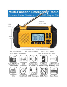 Radio de Emergencia ZHIWHIS ZWS-2415 Bluetooth 10000mAh 2