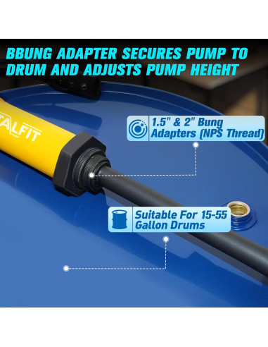 Bomba de Barril TALFIT 55 Galones PP Reforzado Alta Resistencia