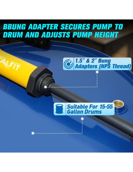 Bomba de Barril TALFIT 55 Galones PP Reforzado Alta Resistencia