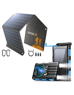 Panel Solar GOODaaa 30W + Banco de Poder 45800mAh Inalámbrico
