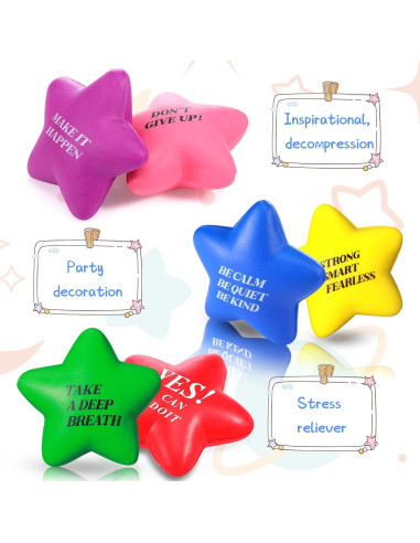 30 Pelotas de Estrés Estrella Chalyna - Alivio Ansiedad 5.58 cm