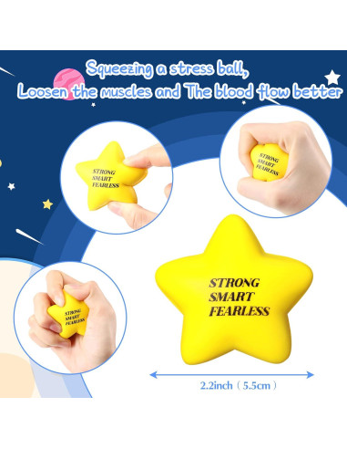 30 Pelotas de Estrés Estrella Chalyna - Alivio Ansiedad 5.58 cm