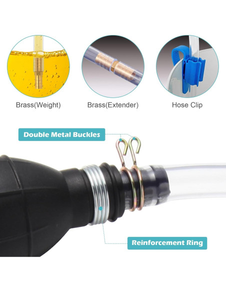 Bomba de Sifón Manual Yetofro HH016 para Gasolina y Agua