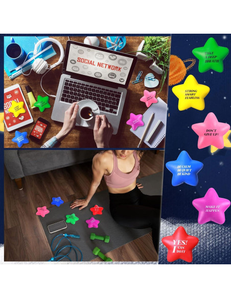 30 Pelotas de Estrés Estrella Chalyna - Alivio Ansiedad 5.58 cm