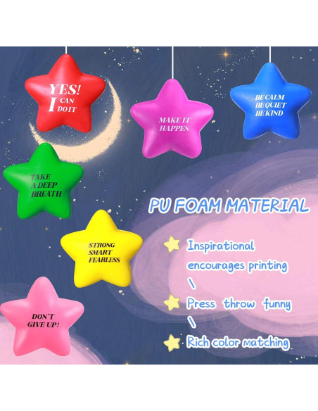 30 Pelotas de Estrés Estrella Chalyna - Alivio Ansiedad 5.58 cm