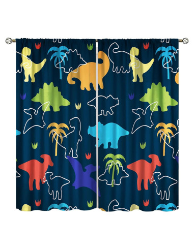 Cortinas de Dinosaurios ShiTingYu 53x114 cm 2 Paneles