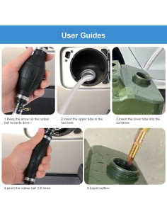 Bomba de Sifón Manual BBjinronjy para Gasolina y Agua 2m 2