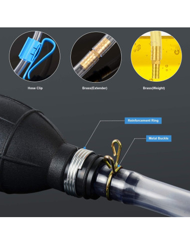 Bomba de Sifón Manual BBjinronjy para Gasolina y Agua 2m