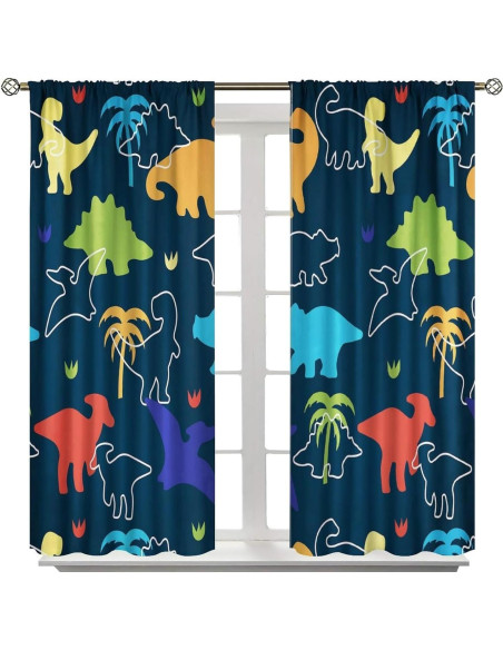Cortinas de Dinosaurios ShiTingYu 53x114 cm 2 Paneles