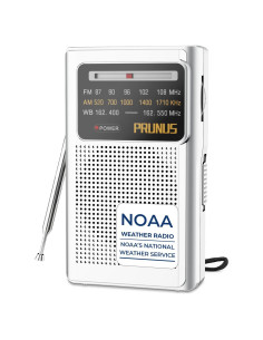 Radio Meteorológica Portátil PRUNUS J-161 AM/FM Batería