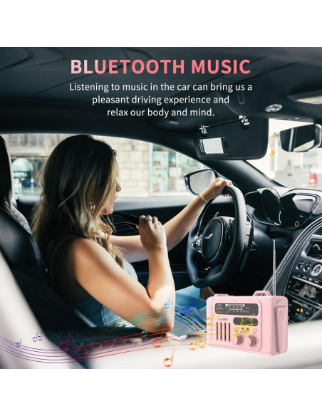 Radio Meteorológica de Emergencia Burtowic con Bluetooth y Linterna