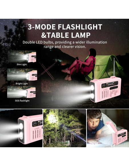 Radio Meteorológica de Emergencia Burtowic con Bluetooth y Linterna