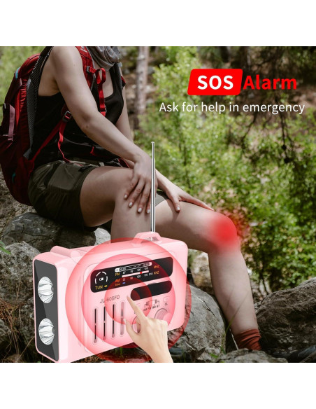 Radio Meteorológica de Emergencia Burtowic con Bluetooth y Linterna