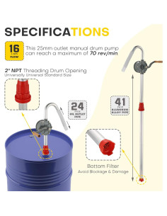Bomba Manual de Barril Acymner 5-55 Galones Aluminio 2