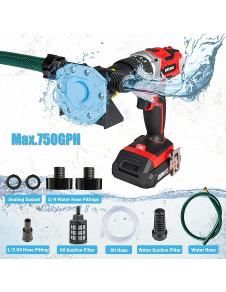 Bomba de Transferencia de Agua KITLUCK para Taladro 750GPH