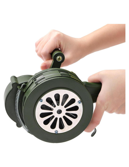 Sirena Manual de Manivela Acshio 110dB Alarma de Emergencia Verde