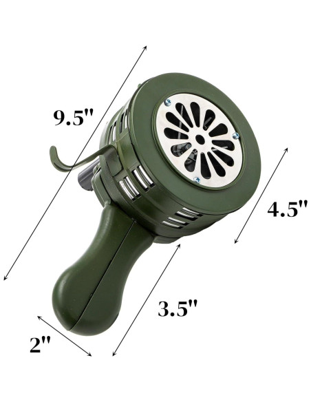 Sirena Manual de Manivela Acshio 110dB Alarma de Emergencia Verde