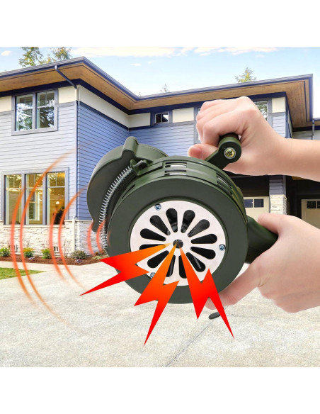 Sirena Manual de Manivela Acshio 110dB Alarma de Emergencia Verde