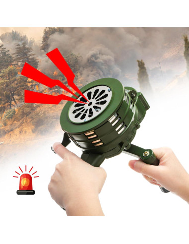 Sirena Manual de Manivela Acshio 110dB Alarma de Emergencia Verde