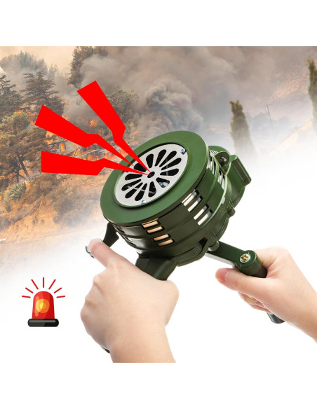 Sirena Manual de Manivela Acshio 110dB Alarma de Emergencia Verde