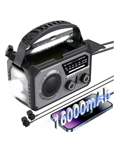 Radio Meteorológica de Emergencia FQBLXY 16000mAh Solar AM/FM