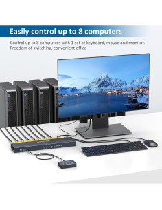 Conmutador KVM VGA 8 Puertos Arvitek AT-801UK-L USB 2