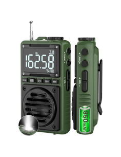 Radio Digital AM FM Meteorológica Jimeng 850mAh Verde