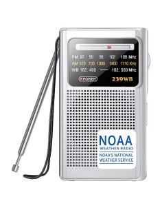 Radio Meteorológica NOAA Greadio Portátil AM/FM Batería 119g