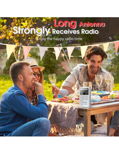 Radio Meteorológica NOAA Greadio Portátil AM/FM Batería 119g