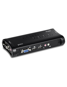 Interruptor KVM USB 4 Puertos TRENDnet TK-409K con Audio
