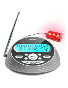 Radio Meteorológica NOAA TMUS-MD319 con 80 Alertas y Respaldo de Batería