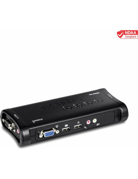 Interruptor KVM USB 4 Puertos TRENDnet TK-409K con Audio