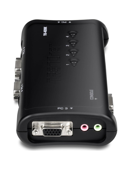 Interruptor KVM USB 4 Puertos TRENDnet TK-409K con Audio