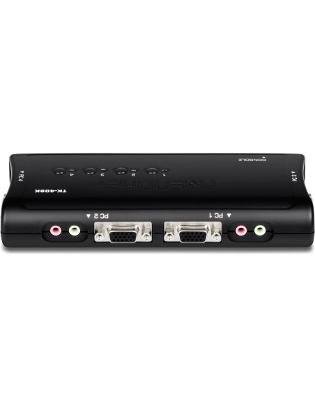 Interruptor KVM USB 4 Puertos TRENDnet TK-409K con Audio