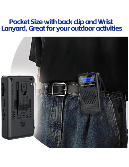 Radio de bolsillo Ekevitte EKE88 AM/FM/Onda Corta con Linterna