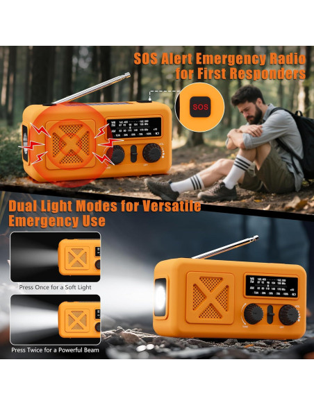 Radio de Emergencia Vokida 5000mAh Solar Manivela NOAA
