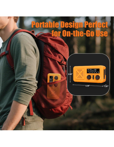 Radio de Emergencia Vokida 5000mAh Solar Manivela NOAA