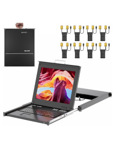 Conmutador KVM VGA Arvitek 8 Puertos 17" LCD Montaje Rack 1U