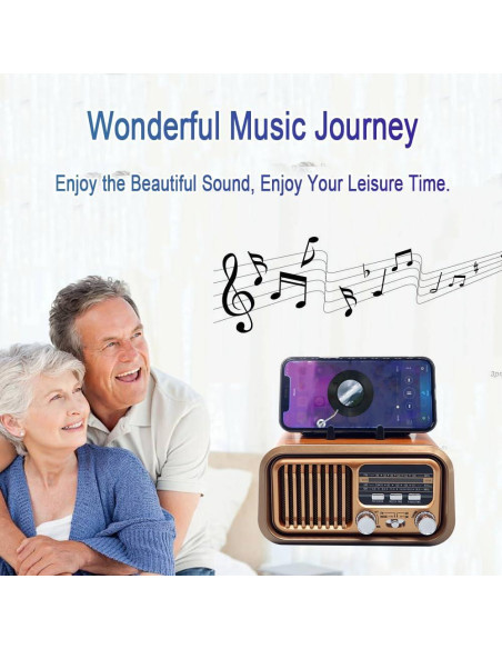 Radio Retro Portátil AM FM Paeiope YG-7070 Carga Solar USB