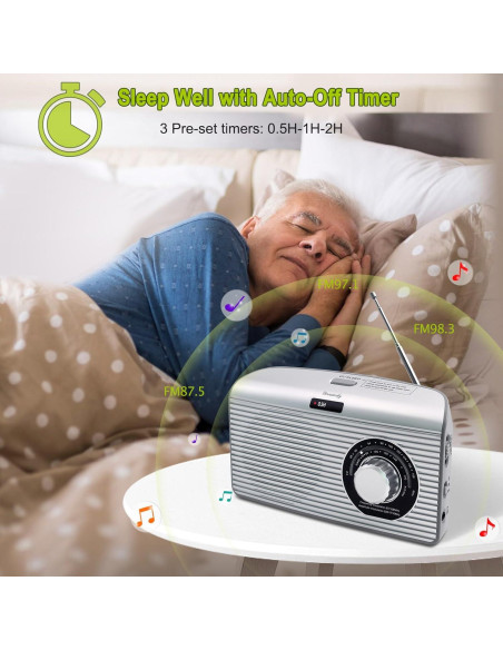 Radio Portátil DreamSky AM FM Bluetooth con Temporizador Radio Portátil DreamSky AM FM Bluetooth con Temporizador