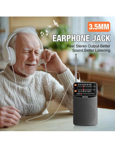 Radio Portátil AM/FM Homicial, Compacta y Ligera, 104.9g